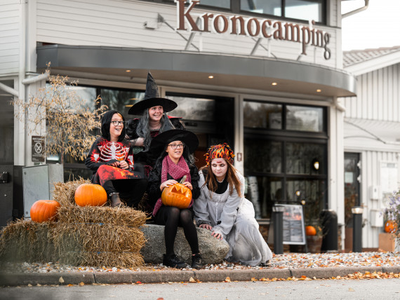 Halloween utanför receptionen på Kronocamping.